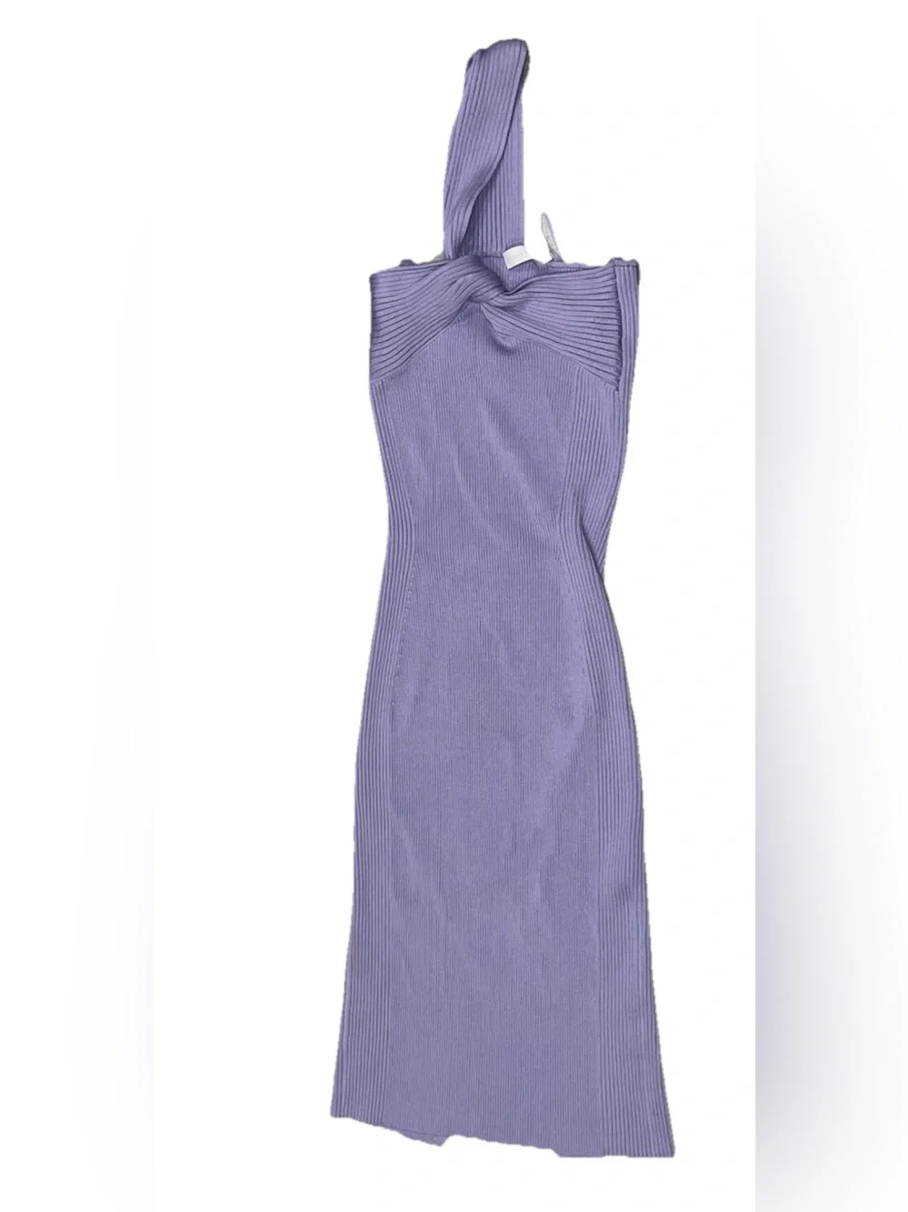 $485 Jonathan Simkhai Lavender One-Shoulder Ribbed Dress Size M - Picture 3 of 6